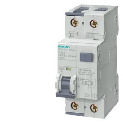 Siemens RCBO, 10A Current Rating, 2P Poles, 10mA Trip Sensitivity, Type A, SENTRON Range [5SU1154-7KK10]; 241-4442