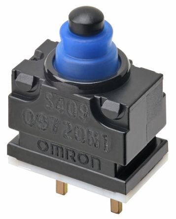 Omron Pin Plunger Subminiature Micro Switch, PCB Straight Terminal, 1 mA, SPST -NC, IP67 [D2GW-A02H]; 241-4986