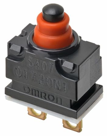 Omron Pin Plunger Subminiature Micro Switch, Solder Terminal, 1 mA, SPST, IP67 [D2GW-A03D]; 241-4989