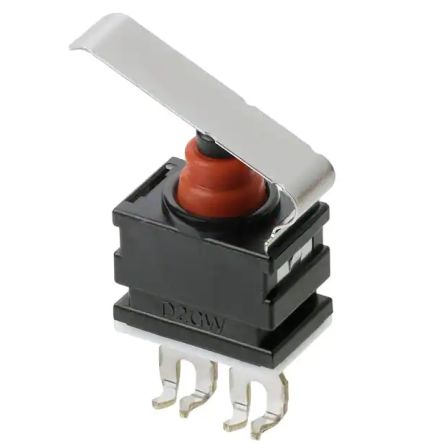 Omron Hinge Lever Subminiature Micro Switch, PCB Straight Terminal, 1 mA, SPST, IP67 [D2GW-A13H]; 241-5003