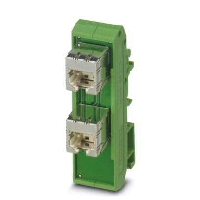 Phoenix Contact FL-PP-RJ45/RJ45-B Series Cat5 1 Port RJ45 Patch Panel 78mm Green [2904933]; 241-6103