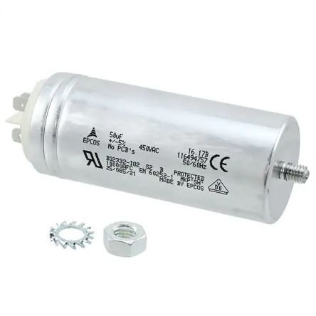 EPCOS B32332 Polypropylene Film Capacitor, 450V ac, ±5%, 50μF, Stud Mount [B32332I6506J082]; 241-6500