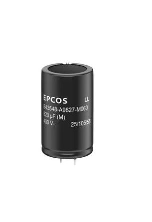 EPCOS 100μF Aluminium Electrolytic Capacitor 500V dc, Snap-In - B43548A6107M060 [B43548A6107M060]; 241-6715