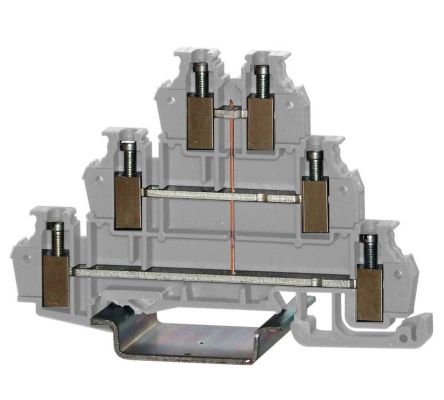 RS PRO Grey, 3-Level, Cage Clamp Termination [0]; 242-0503