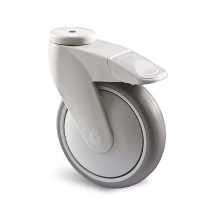 Guitel Hervieu Braked Swivel Castor Wheel, 100kg Capacity, 125mm Wheel [302237]; 243-0356