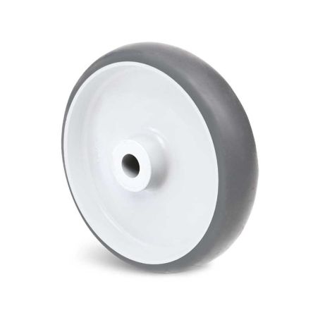 Guitel Hervieu Grey Thermoplastic Rubber Impact Resistant, Quiet Operation Trolley Wheel, 40kg [325-200-050L10]; 243-0357