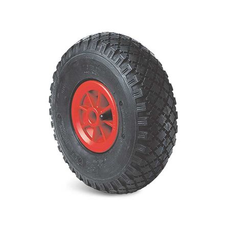 Guitel Hervieu Black, Red Rubber Abrasion Resistant Trolley Wheel, 150kg [3588120]; 243-0358
