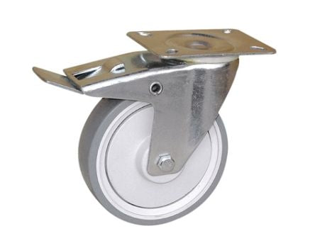 Guitel Hervieu Braked Swivel Castor Wheel, 175kg Capacity, 125mm Wheel [374352]; 243-0372