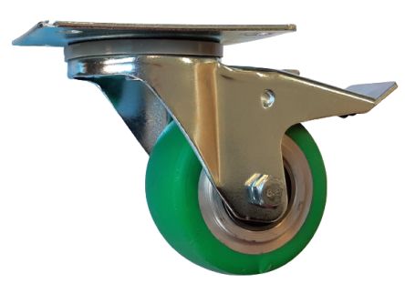 Guitel Hervieu Braked Swivel Castor Wheel, 180kg Capacity, 80mm Wheel [EP4BD080-215B]; 243-0385