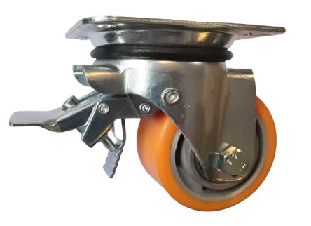 Guitel Hervieu Braked Swivel Castor Wheel, 400kg Capacity, 100mm Wheel [UP5BI100-21B]; 243-0389