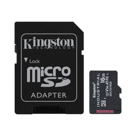 Kingston 16 GB Industrial MicroSDHC Micro SD Card, Class 10, UHS-I, U3, V30, A1 [SDCIT2/16GB]; 243-6486
