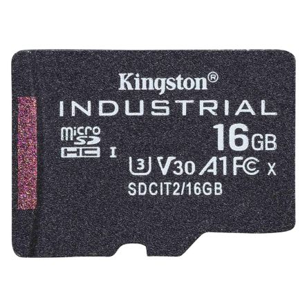 Kingston 16 GB Industrial MicroSDHC Micro SD Card, Class 10, UHS-I, U3, V30, A1 [SDCIT2/16GBSP]; 243-6487