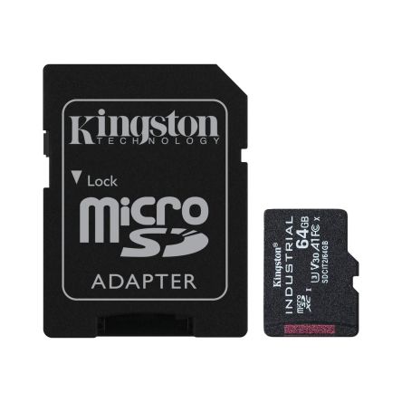 Kingston 64 GB Industrial MicroSDXC Micro SD Card, Class 10, UHS-I, U3, V30, A1 [SDCIT2/64GB]; 243-6491