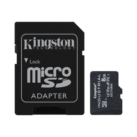 Kingston 8 GB Industrial MicroSDHC Micro SD Card, Class 10, UHS-I, U3, V30, A1 [SDCIT2/8GB]; 243-6493