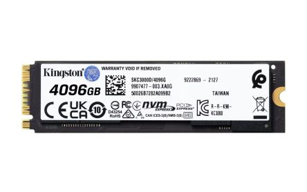 Kingston KC3000 M.2 (2280) 4 TB Internal SSD [SKC3000D/4096G]; 243-6504