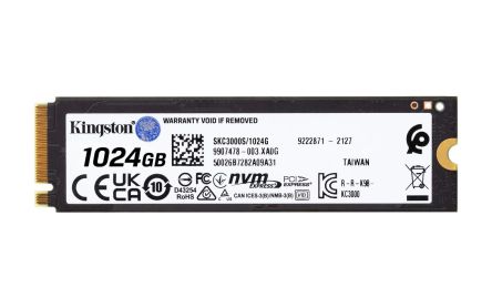 Kingston KC3000 M.2 (2280) 1 TB Internal SSD [SKC3000S/1024G]; 243-6505