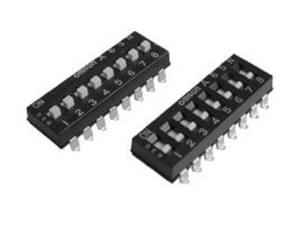Omron 1 Way Surface Mount DIP Switch SPST, Flat Actuator, IP40 [A6SN-1101]; 243-6545