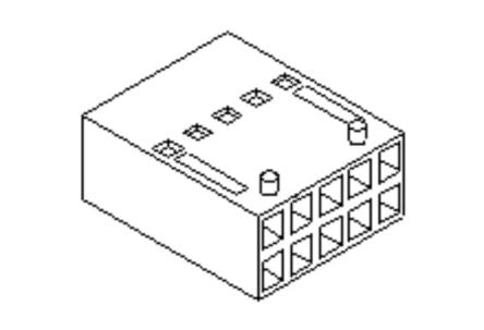 Molex Receptacle Housing Plug, 2.54mm Pitch, 10 Way, 2 Row [90143-0010]; 243-6939