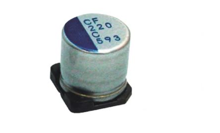 Nichicon 220μF Surface Mount Polymer Capacitor, 35V [PCR1V221MCL1GS]; 243-7204