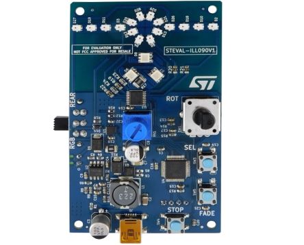 STMicroelectronics STEVAL-ILL090V1, ST Eval Board STEVAL-ILL090V1 LED Driver Evaluation Kit for STM8 MCU. for Direct [STEVAL-ILL090V1]; 244-0963
