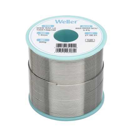 Weller Wire, 1.2mm Lead Free Solder, 217-221°C Melting Point [T0051386799]; 244-1530