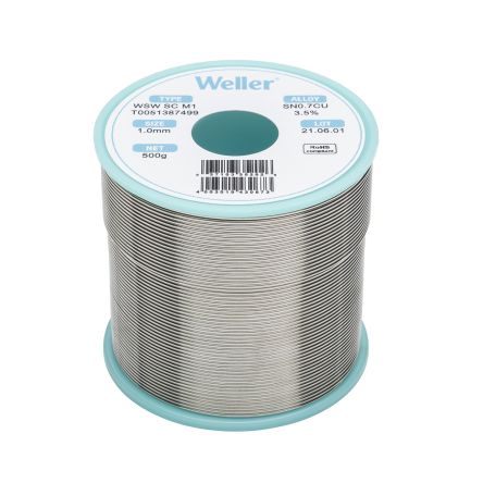 Weller Wire, 1mm Lead Free Solder, 228°C Melting Point [T0051387499]; 244-1537