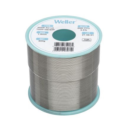 Weller Wire, 1mm Lead Free Solder, 228°C Melting Point [T0051387899]; 244-1541