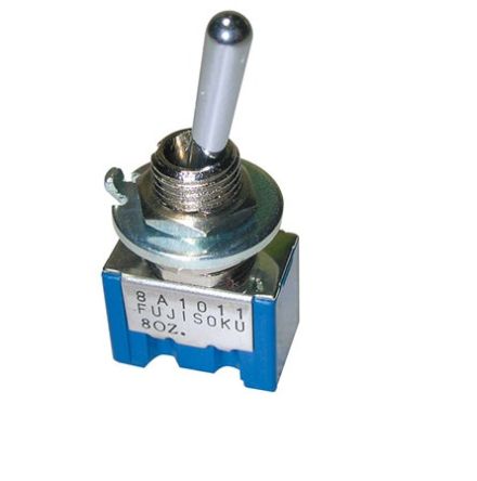 Nidec Components Toggle Switch, PCB Mount, (On)-Off-(On), DPDT, PC Straight Terminal [8A2022-Z]; 244-3243