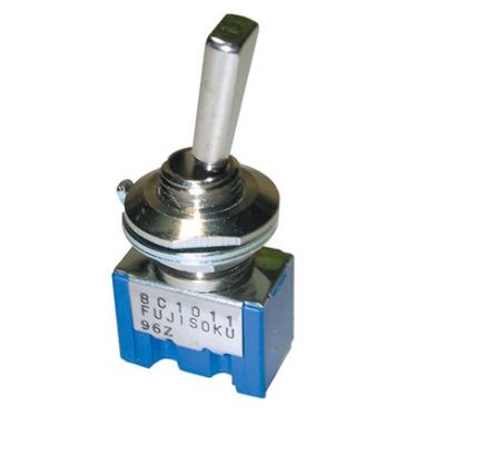 Nidec Components Toggle Switch, PCB Mount, On-Off-On, DPDT, Solder Terminal [8C2021-Z]; 244-3246
