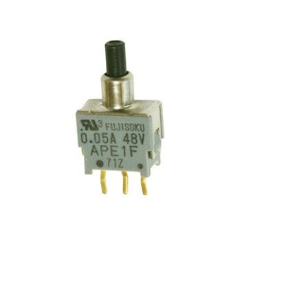 Nidec Components APE Series Miniature Push Button Switch, On-(On), PCB, SPDT, 60V ac/dc [APE1F-2M-10-Z]; 244-3262