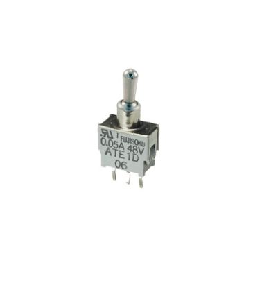 Nidec Components Toggle Switch, PCB Mount, On-On, SPDT, PC Straight Terminal [ATE1D-2M3-10-Z]; 244-3295