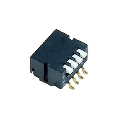 Nidec Components 4 Way PCB Piano Dip Switch 4PST, Piano Actuator [CHP-041TB]; 244-3424