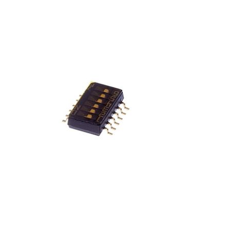 Nidec Components Surface Mount Slide Switch 6PST 100 mA Slide [CHS-06TB1]; 244-3461
