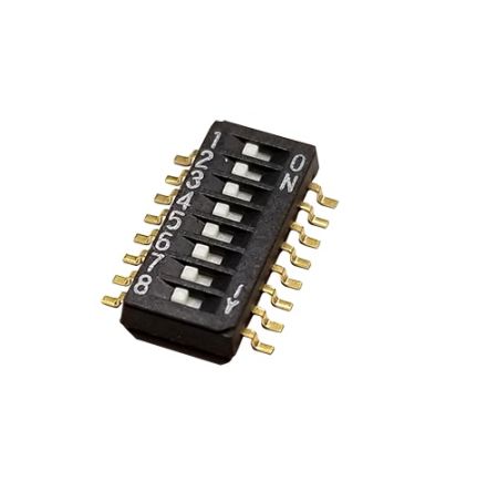 Nidec Components Surface Mount Slide Switch 8PST 100 mA Slide [CHS-08TB]; 244-3469