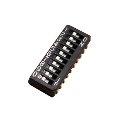 Nidec Components Surface Mount Slide Switch 10PST 100 mA Slide [CHS-10TA]; 244-3474