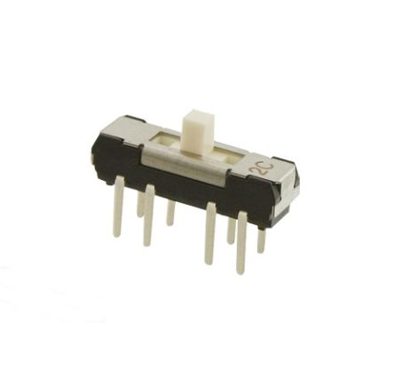 Nidec Components Through Hole Slide Switch DPDT DP 200 mA Slide [CL-SB-22C-01]; 244-3550