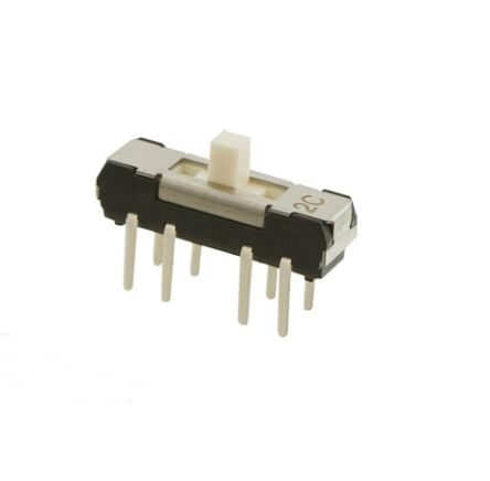 Nidec Components Through Hole Slide Switch DPDT DP 200 mA Slide [CL-SB-22C-12]; 244-3554