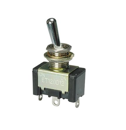 Nidec Components Toggle Switch, PCB Mount, On-On, SPDT, Solder Terminal [ET115D12-Z]; 244-3691