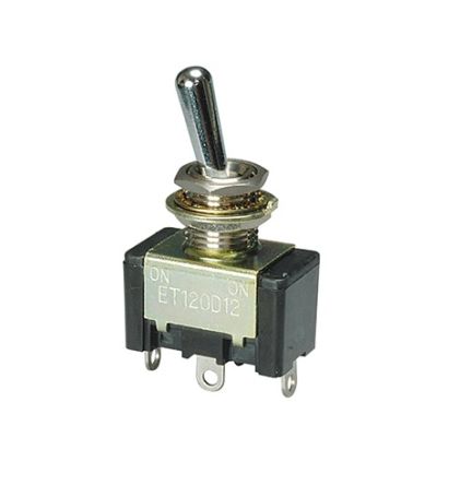 Nidec Components Toggle Switch, PCB Mount, On-Off-On, SPDT, Solder Terminal [ET115E12-Z]; 244-3694