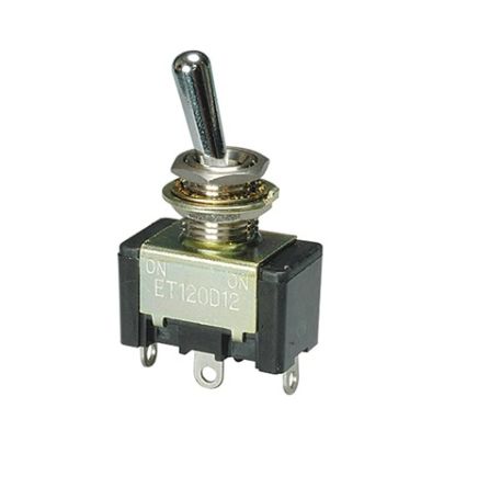 Nidec Components Toggle Switch, PCB Mount, On-Off, SPDT, Solder Terminal [ET125A12-Z]; 244-3696