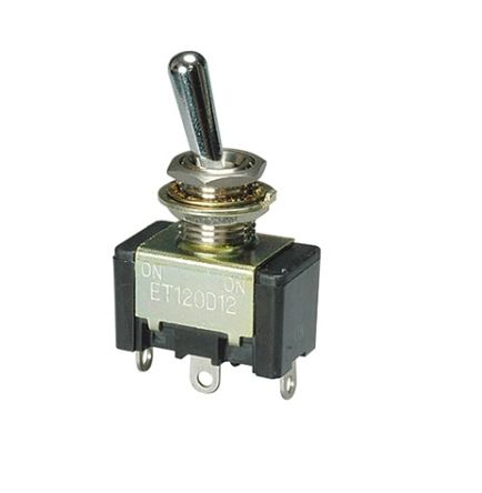 Nidec Components Toggle Switch, PCB Mount, On-On, SPDT, Solder Terminal [ET125D12-Z]; 244-3699