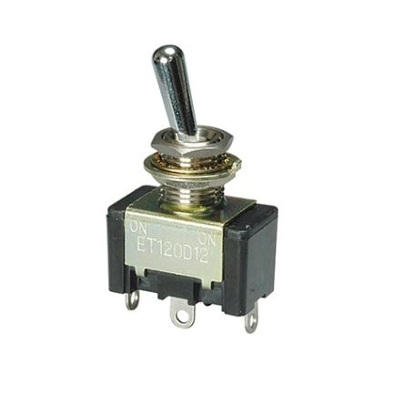 Nidec Components Toggle Switch, PCB Mount, On-Off, DPDT, Solder Terminal [ET215K12-Z]; 244-3700