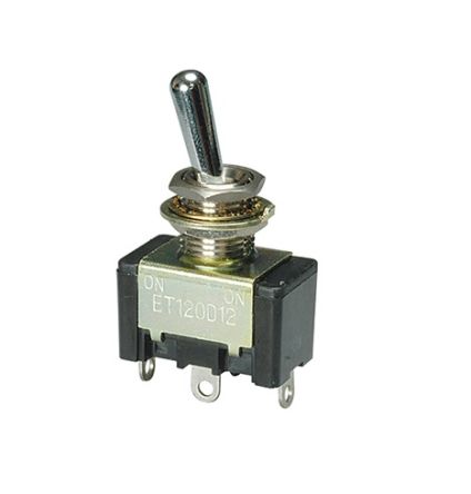 Nidec Components Toggle Switch, PCB Mount, On-On, DPDT, Solder Terminal [ET215N12-Z]; 244-3703