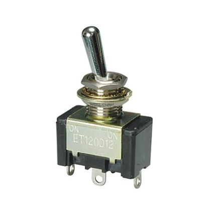 Nidec Components Toggle Switch, PCB Mount, On-Off, DPDT, Solder Terminal [ET225K12-Z]; 244-3705