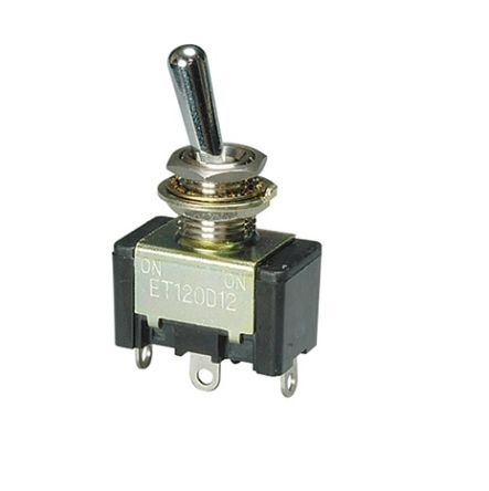 Nidec Components Toggle Switch, PCB Mount, On-On, DPDT, Solder Terminal [ET225N12-Z]; 244-3707