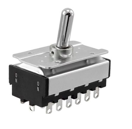 Nidec Components Toggle Switch, Panel Mount, On-On, 6PDT, Solder Lug Terminal [ET610N13-Z]; 244-3709