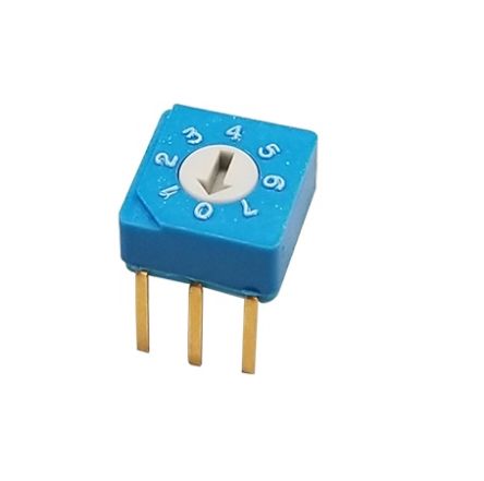 Nidec Components S-8, 8 Position, BCD Rotary Switch, 100 mA, Pin [S-8010]; 244-4180