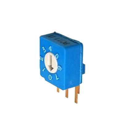 Nidec Components S-8, 8 Position, BCD Rotary Switch, 100 mA, Pin [S-8011]; 244-4182