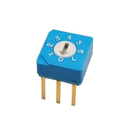 Nidec Components S-8, 8 Position, BCD Rotary Switch, 100 mA, Pin [S-8030]; 244-4184