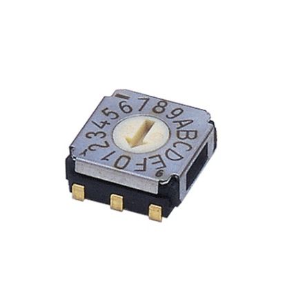 Nidec Components SA-7000, 16 Position, BCH Rotary Switch, 100 mA, J-Hook [SA-7150TA]; 244-4215